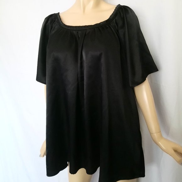 JMS Sz 4X Black Boat Neck Top Blouse CHIC! - Picture 3 of 6